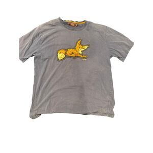 AKOO Embroidered Fox Blue T-Shirt in Size XXL